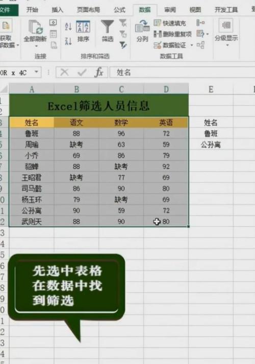 excel怎么筛选出指定内容（使用Excel进行有效筛选）  第3张