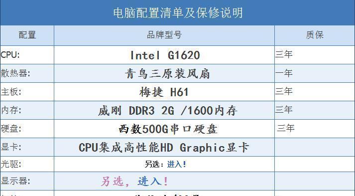 高性能台式电脑配置清单（一站式分享最新台式电脑配置表）