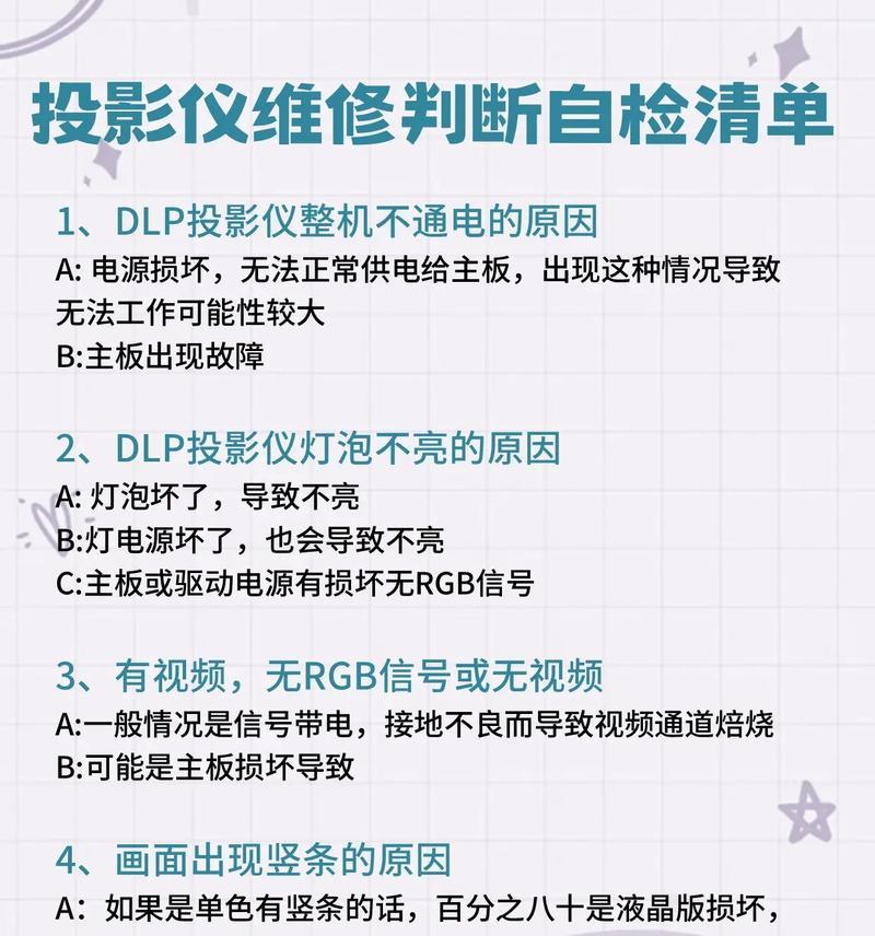 投影仪哪些零件损坏会导致无法使用？如何判断？  第3张